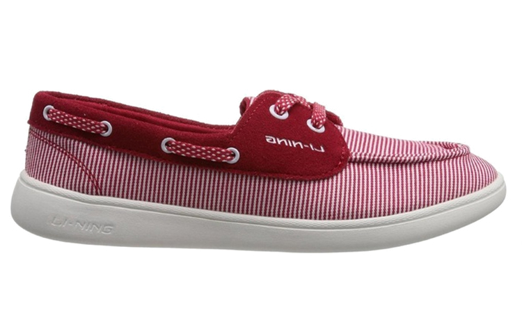 Order Li-Ning Trendy Gestreifte Patchwork Atmungsaktive Bequeme Sneaker ''Rot Weiß'' ALAJ052-1
