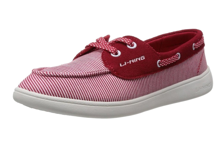 Lookbook Li-Ning Trendy Gestreifte Patchwork Atmungsaktive Bequeme Sneaker ''Rot Weiß'' ALAJ052-1
