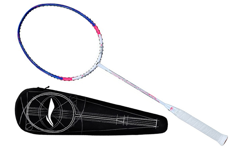 Li-Ning TurboCharging 7i Badminton Racket Lightweight Durable Attack 675mm Blue/Pink AYPQ126-1000
