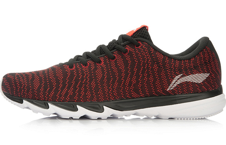 Li-Ning Ultra Light Soft Knit Running Shoes 'Black Red' ARBP099-1
