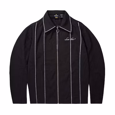 Li-Ning Unisex Black Polo Collar Striped Long-Sleeve Jacket AFDR983-2