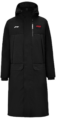 Li-Ning Unisex Black Puffer Jacket with Logo and Zippered Hood AYMS007-1 Buy Li-Ning Unisex Black Puffer Jacket with Logo and Zippered Hood AYMS007-1