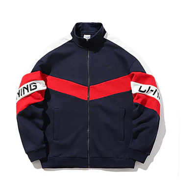 Li-Ning Unisex Casual High-Neck Sports Jacket Ink Blue Couple Style AWDPA41-6