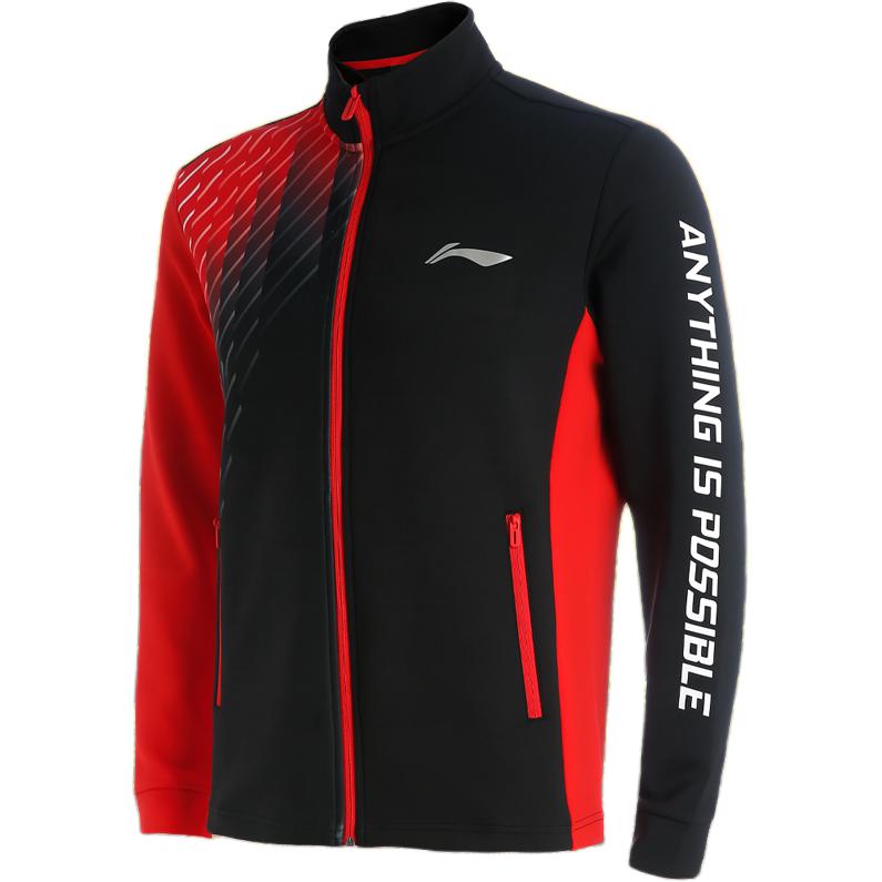 Li-Ning Unisex Casual High-Neck Zip-Up Sweatshirt Black AWDU371-5