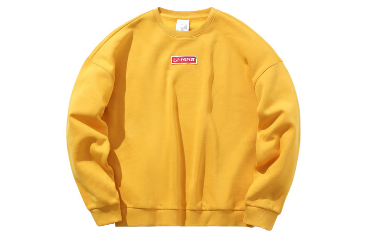 Li-Ning Unisex Casual Pullover Sweatshirt Yellow Butter Color AWDP696-3