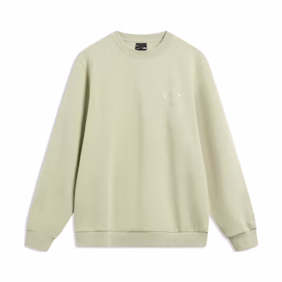Li-Ning Unisex Fleece Pullover Sweatshirt - Sporty Trend Solid Lime Gray AWDT753-6