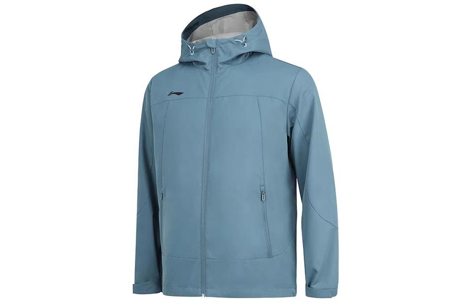Li-Ning Unisex Hooded Windbreaker Jacket in Indigo. AFDSC15-4