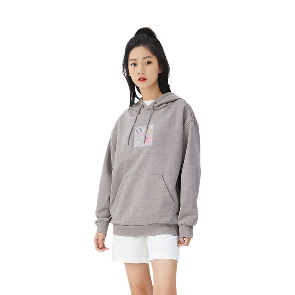 Shop Li-Ning Unisex Logo Embroidered Pullover Sweatshirt Light Gray AWDS224-1