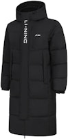 Li-Ning Unisex Long Thick Hooded Puffer Jacket Black with Letter Print. AYMT413-1 Li-Ning Unisex Long Thick Hooded Puffer Jacket Black with Letter Print. AYMT413-1