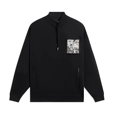 Li-Ning Unisex Loose Fit Black Long Sleeve Sports Sweatshirt AWDSB53-3