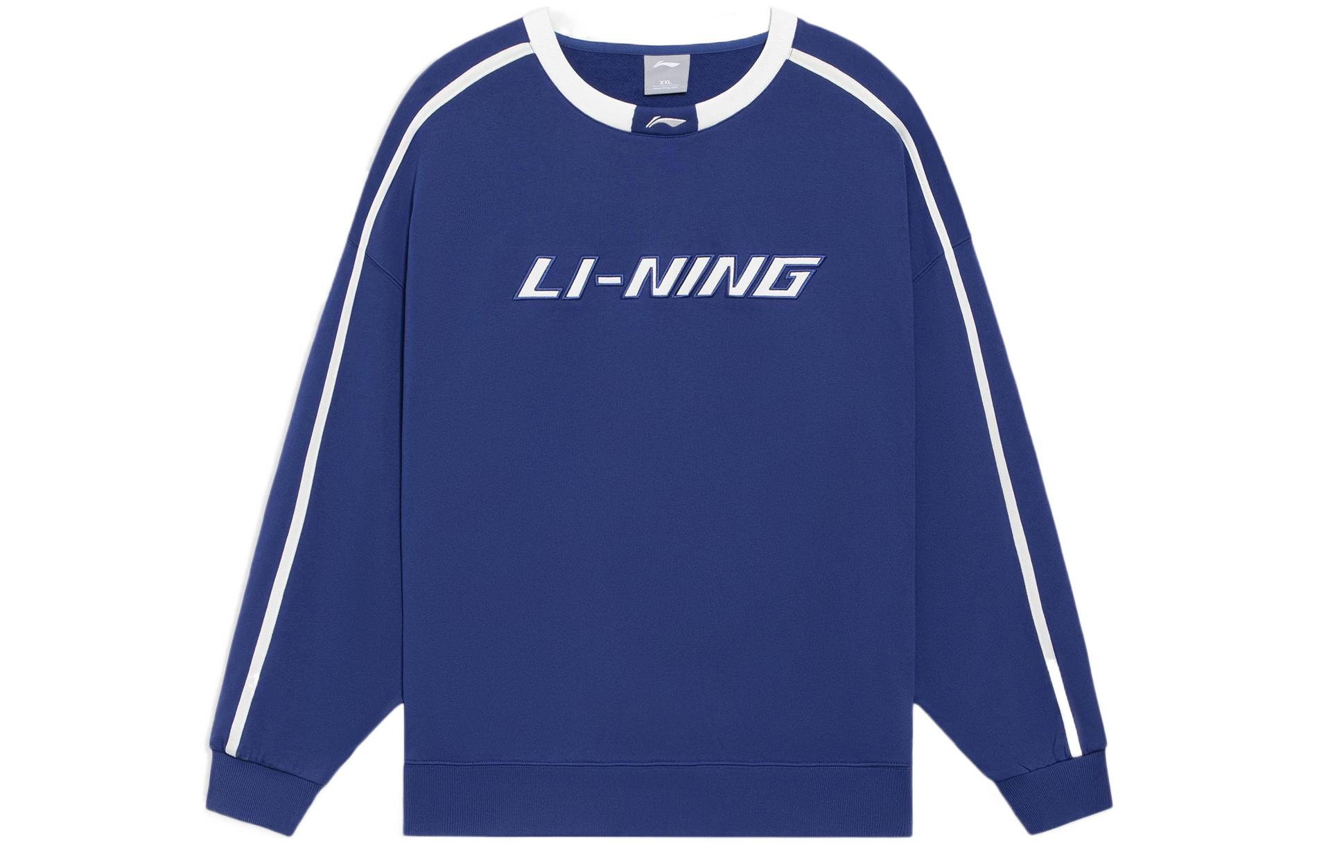 Li-Ning Unisex Loose Fit Crewneck Pullover Sweatshirt Deep Blue AWDRD50-7