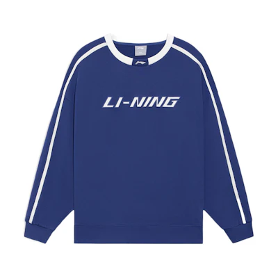 Li-Ning Unisex Loose Fit Crewneck Pullover Sweatshirt Deep Blue AWDRD50-7