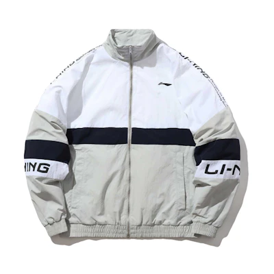 Li-Ning Unisex Loose Fit Stand Collar Sports Jacket Micro Crystal Gray AFDP282-4