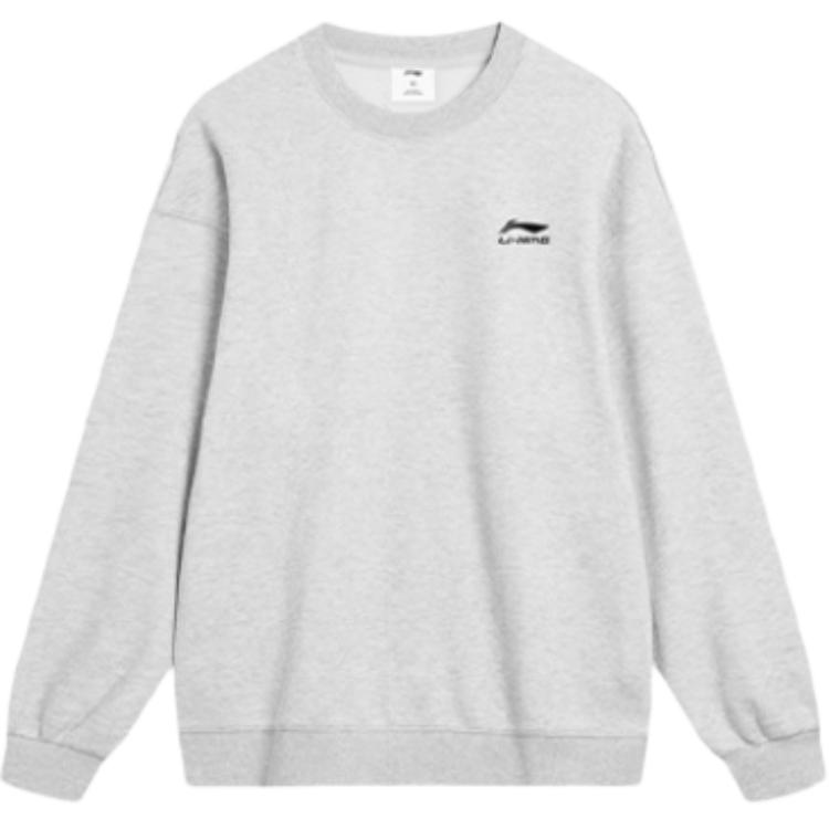 Li-Ning Unisex Soft Crewneck Pullover Sweatshirt Gray AWDTE73-2