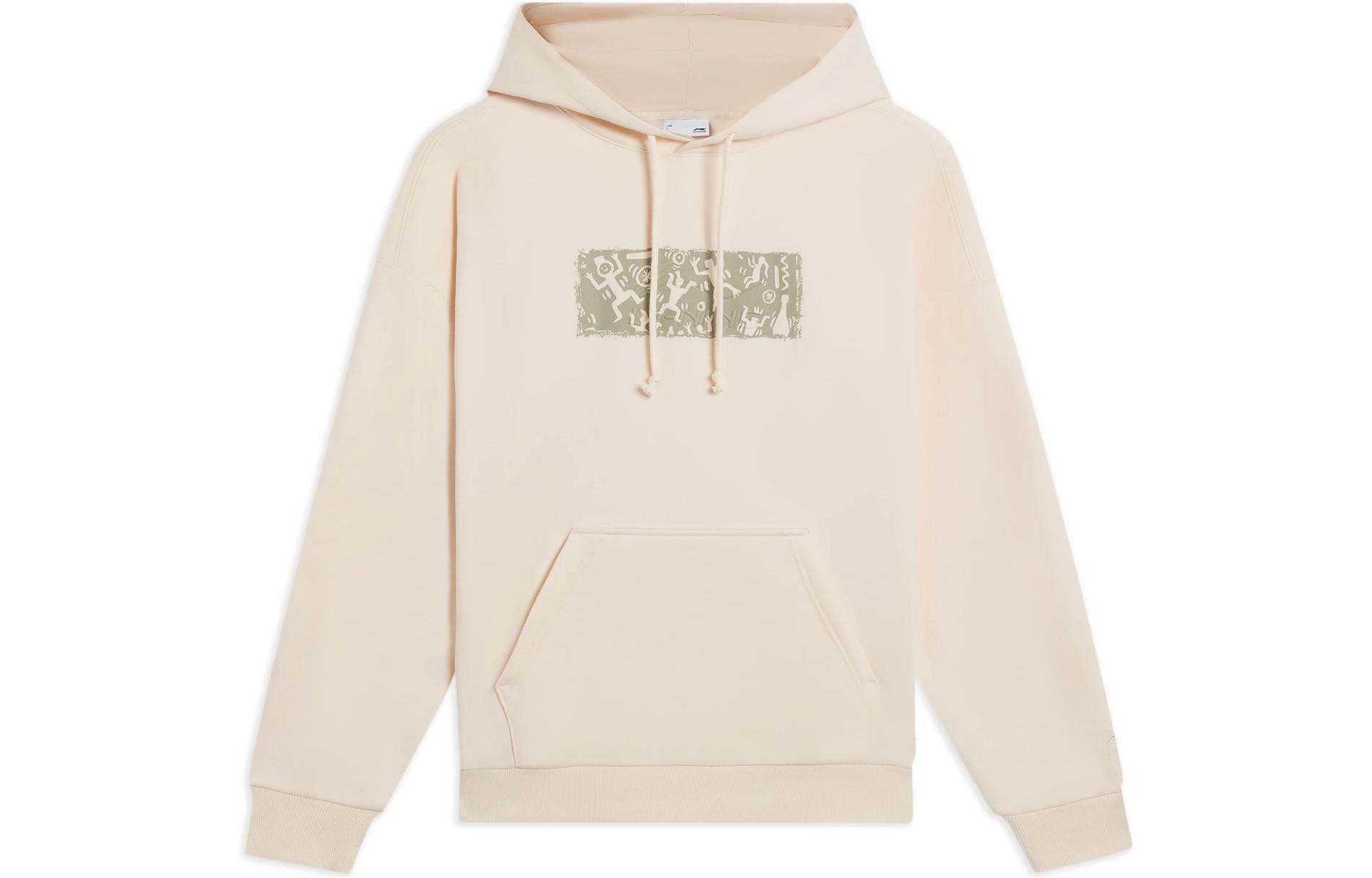 Li-Ning Unisex Solid Print Pullover Long Sleeve Sweatshirt White AWDSB43-3