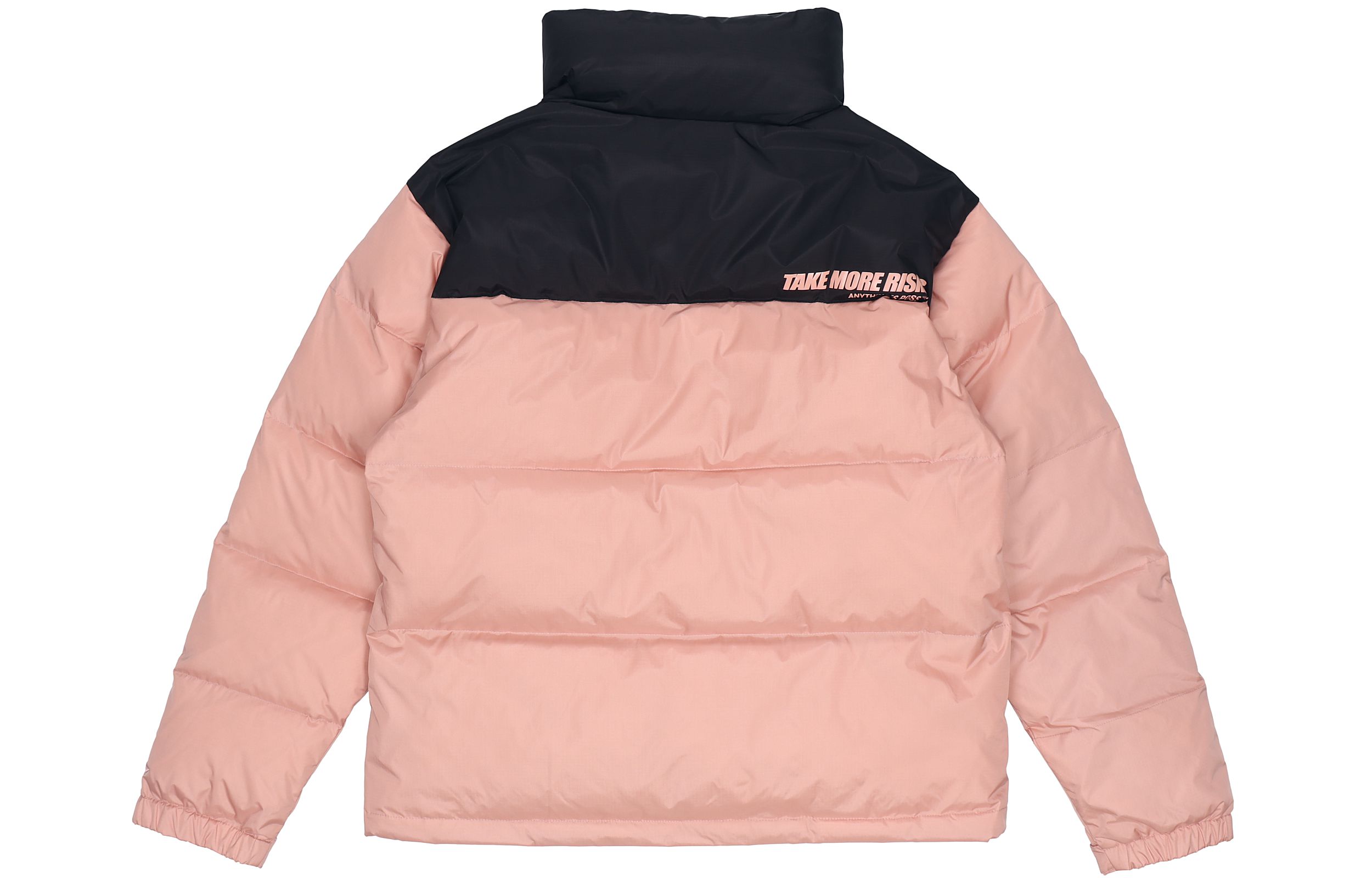 Lookbook Li-Ning Unisex Sporty Letter Print Oversized Warm Down Jacket Misty Rose Pink AYMR304-4
