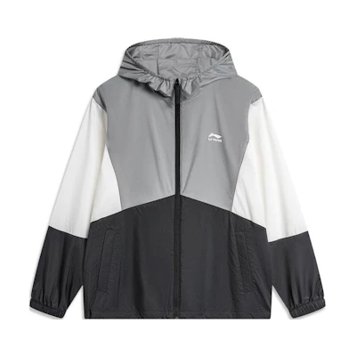 Li-Ning UPF50+ Breathable UV Protection Jacket - Gray/Black Colorblock Casual AFDU363-1
