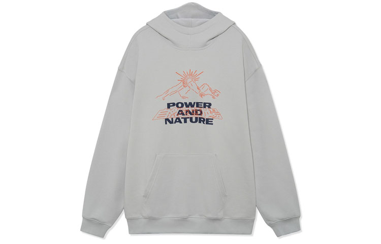 Li-Ning Urban Outdoor Reflective Print Loose Hoodie Men’s Micro Crystal Gray AWDRF25-2