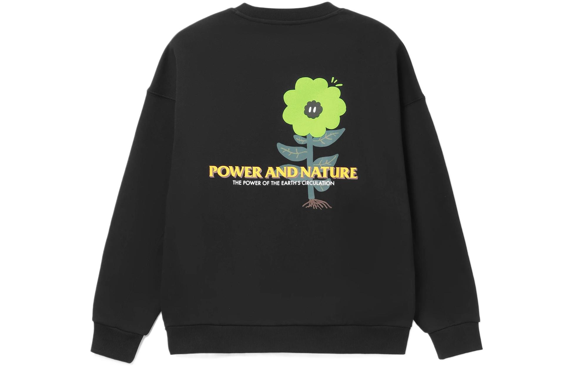 Li-Ning Urban Outdoor Series Floral Cartoon Print Pullover Sweatshirt Black AWDRF35-3