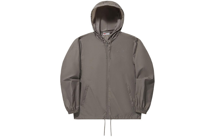 Li-Ning Vital Series Embroidered Oversized Hooded Windbreaker Unisex - Mushroom Brown. AFDU259-2