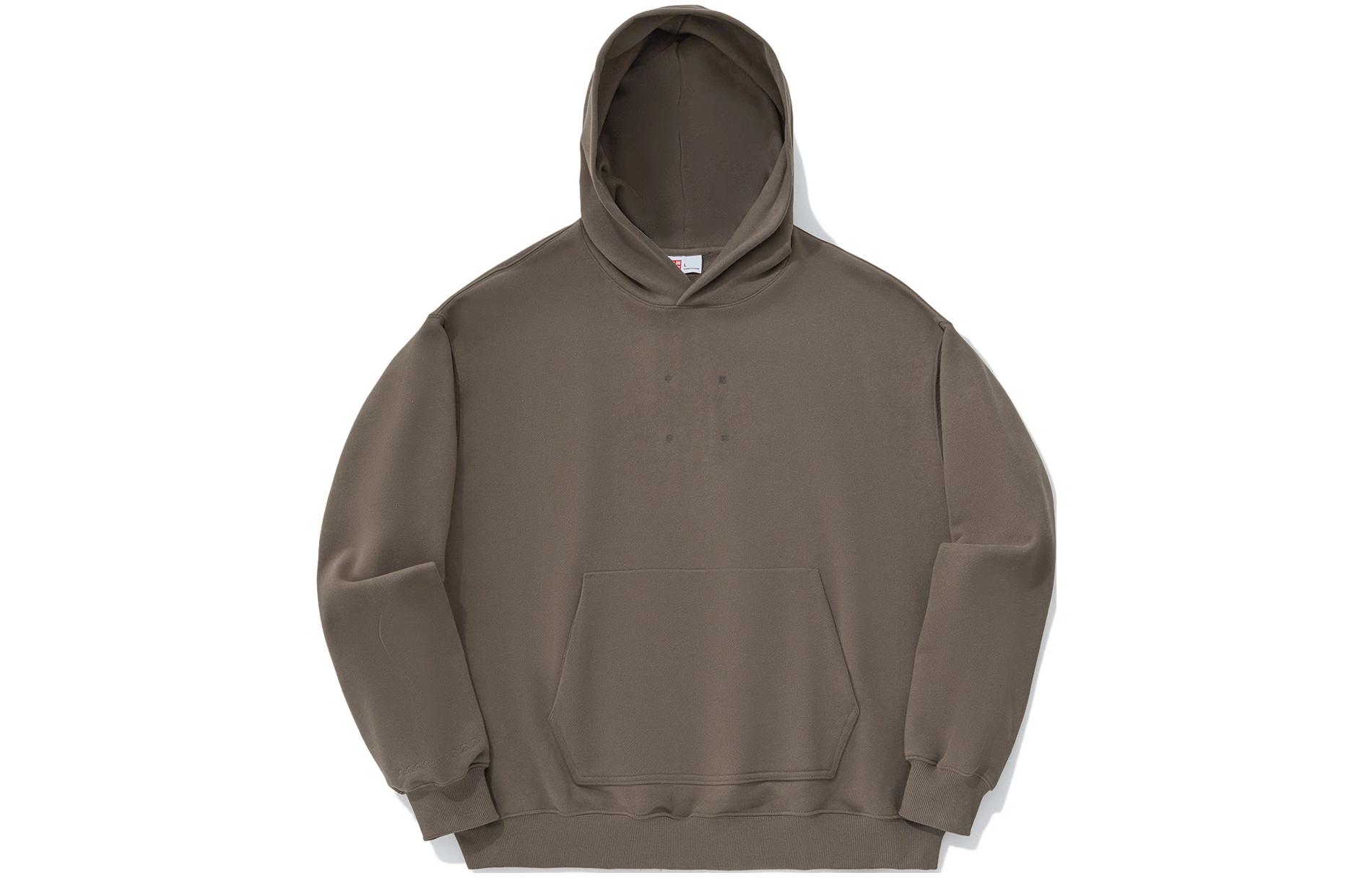 Li-Ning Vital Series Oversized Mushroom Brown Hoodie Unisex Pullover AWDTE71-1