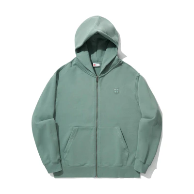 Li-Ning Vital Series Solid Color Zip Hoodie Unisex Loose Fit - Lake Green AWDUB51-6