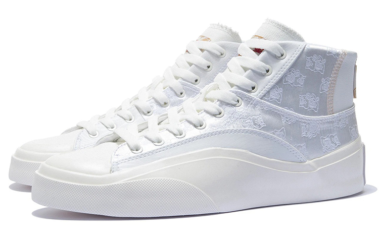 Lookbook LiNing李寧 日進斗金系列 VULC Hi 舒適軟彈加絨 耐磨輕便 高幫 板鞋 男款 白色
