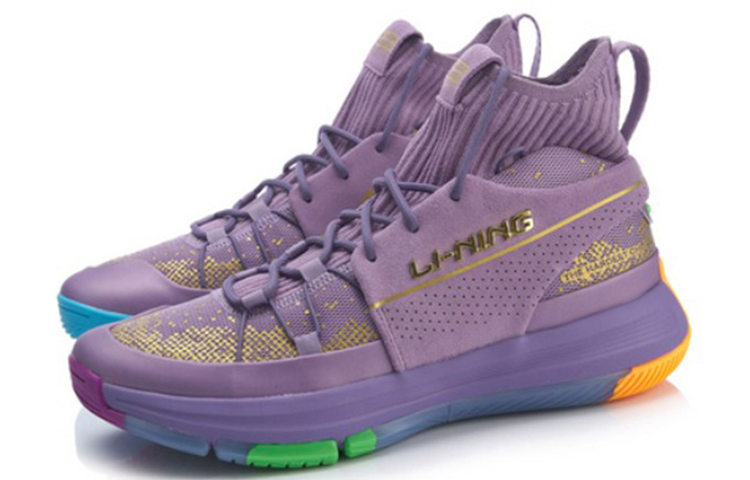 Lookbook LiNing李寧 937 減震防滑耐磨 高筒 籃球鞋 紫色