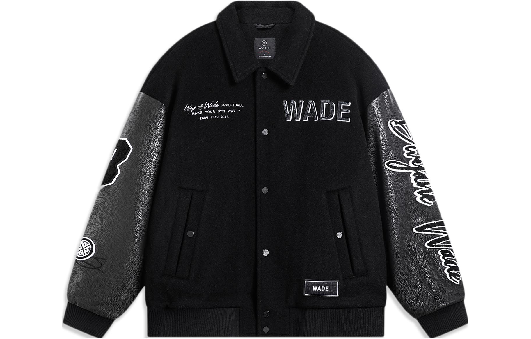 Lookbook 李寧韋德系列黑色拼接字母印花Polo夾克 AJMT107-1