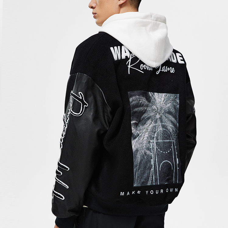 Purchase 李寧韋德系列黑色拼接字母印花Polo夾克 AJMT107-1