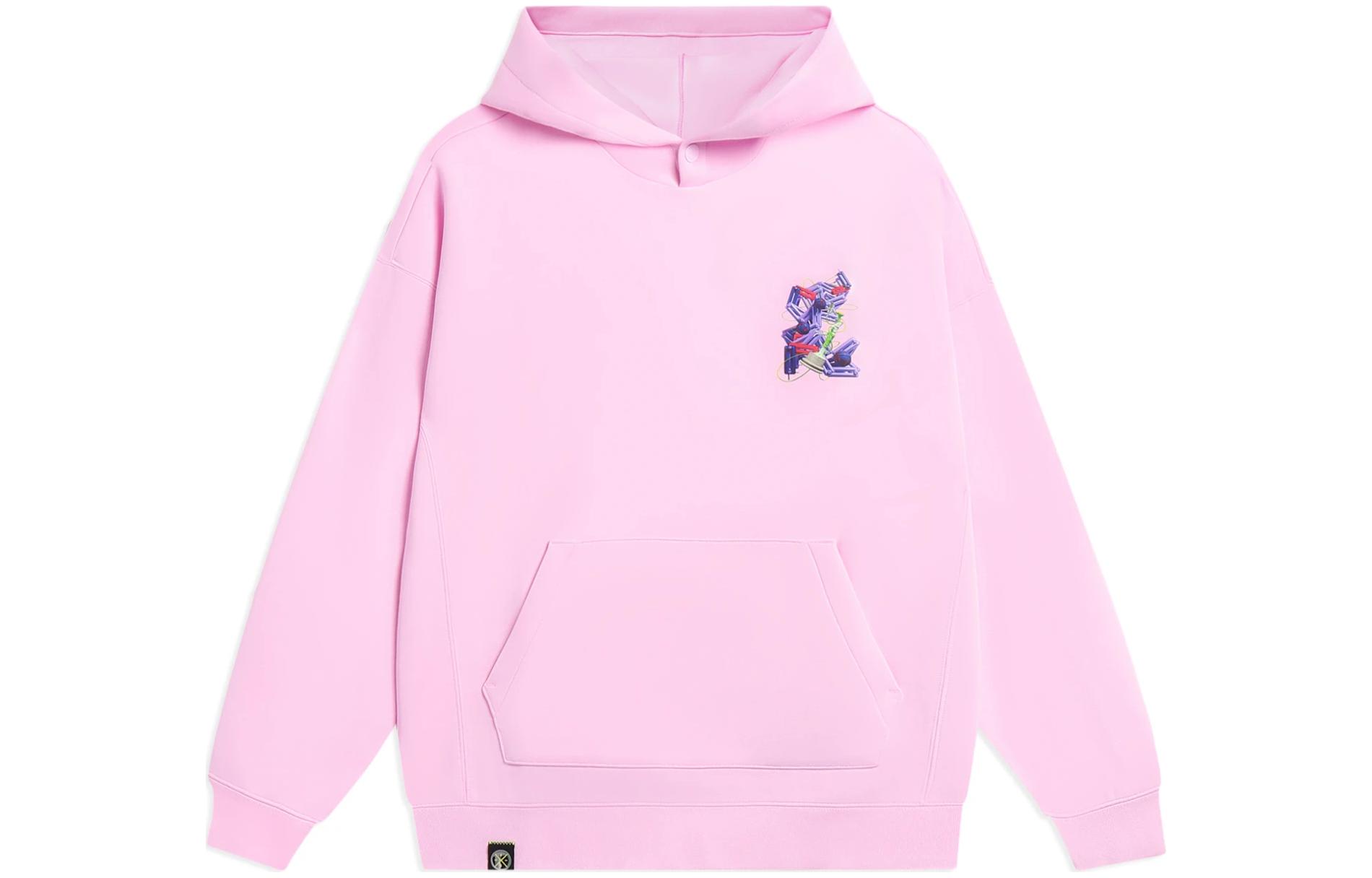 Li-Ning Wade Series Abstract Graphic Sweatshirt Pink Unisex Casual Wear AWDSE73-4