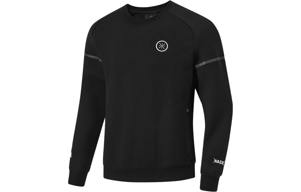 Li-Ning Wade Series Black Crewneck Sweatshirt with Logo Print AWDT921-1