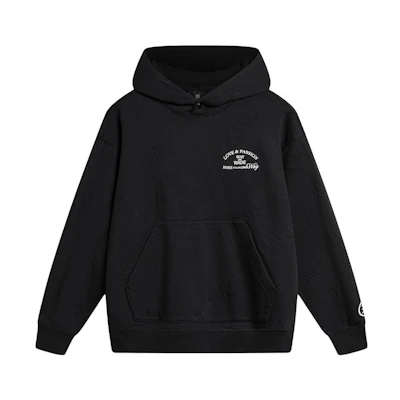 Li-Ning Wade Series Black Letter Graphic Loose Fit Hoodie AWDU017-1