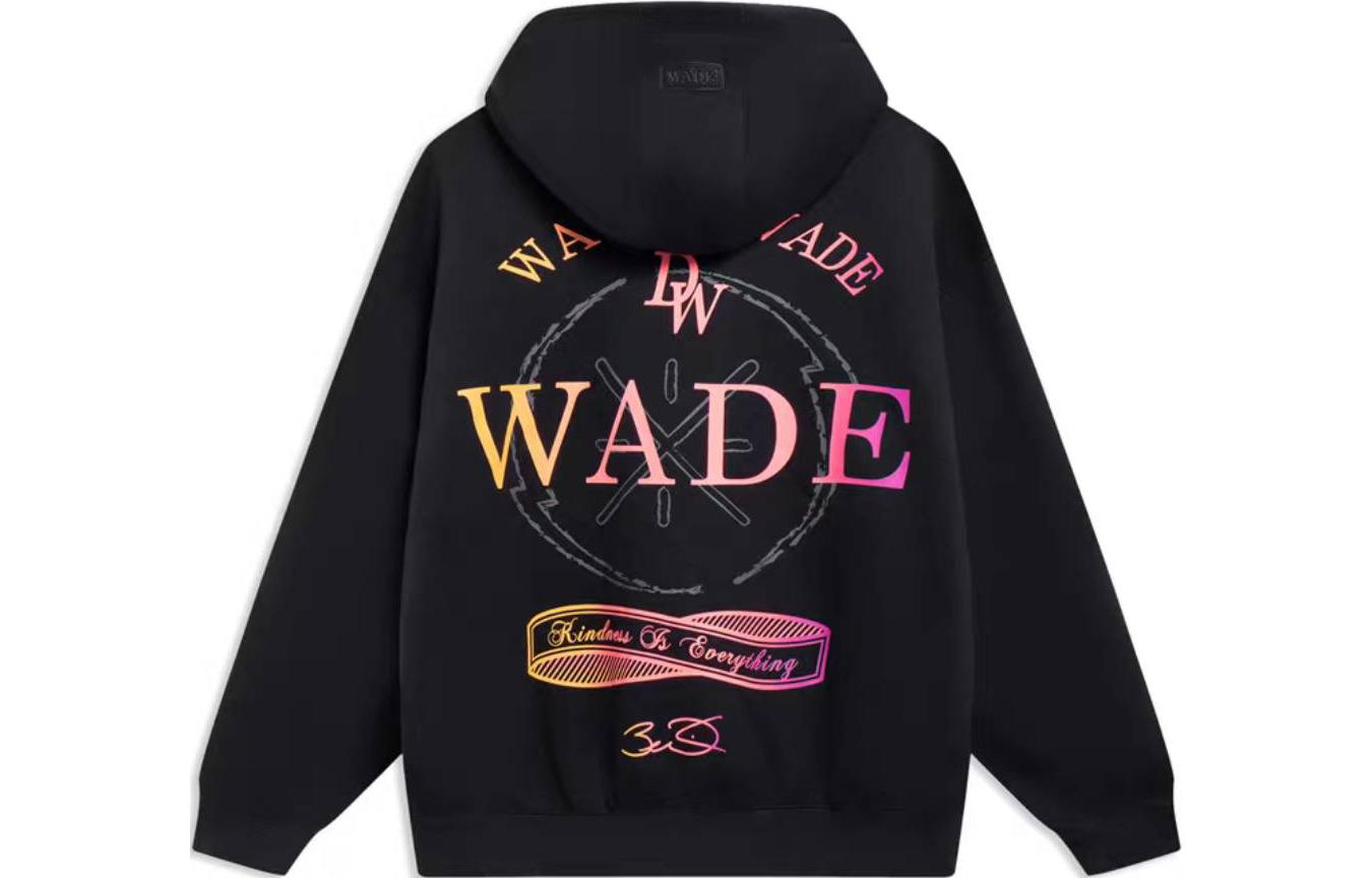 Li-Ning Wade Series Black Letter Print Pullover Hoodie AWDT141-7