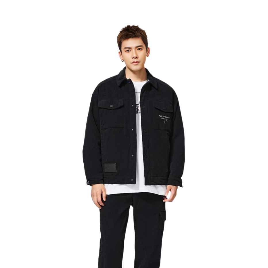 Shop Li-Ning Wade Series Black Logo Patch Polo Collar Jacket AJMS065-1