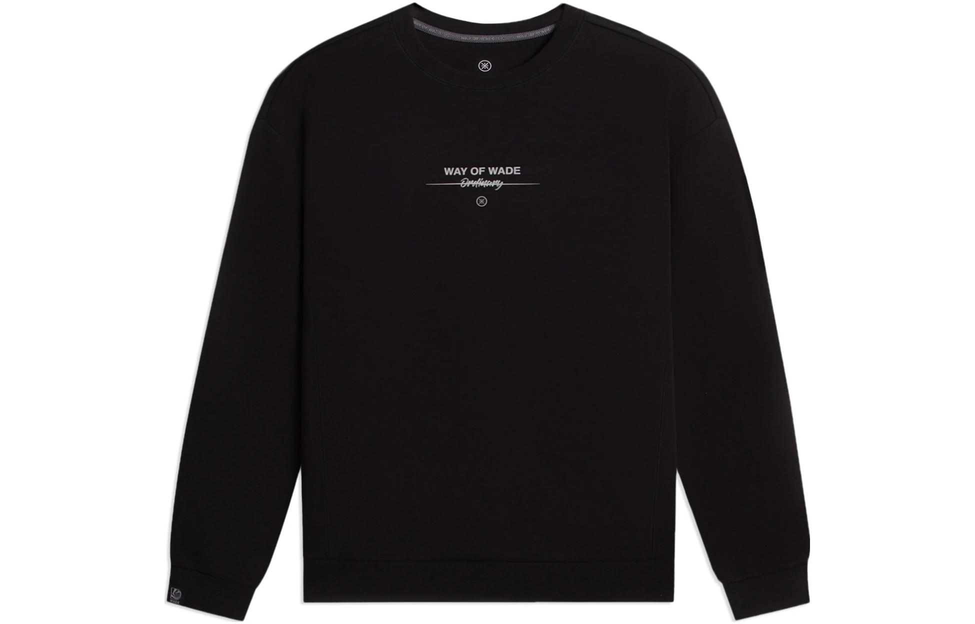 Li-Ning Wade Series Black Logo Print Crewneck Sweatshirt AWDSC49-1