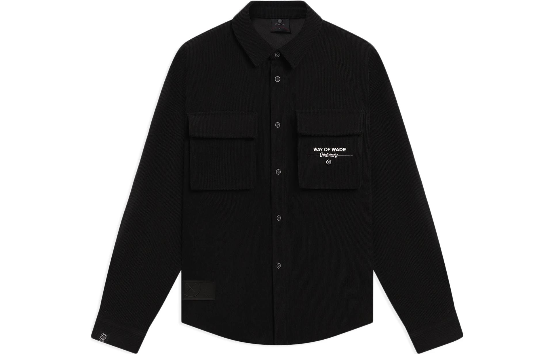 Li-Ning Wade Series Black Logo Print Single-Breasted Long Sleeve Jacket AFDSB25-1