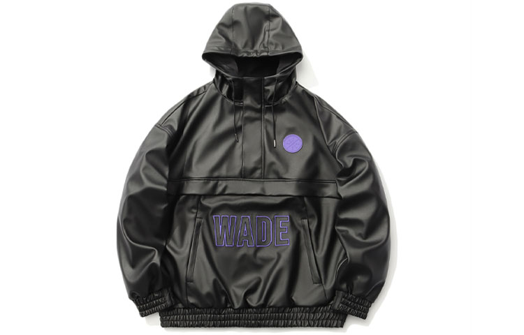 Li-Ning Wade Series Black PU Hooded Pullover Jacket AJDQ423-1