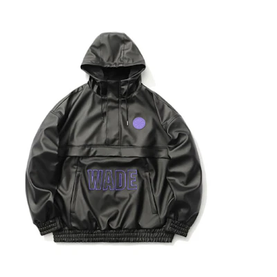 Li-Ning Wade Series Black PU Hooded Pullover Jacket AJDQ423-1