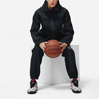Li-Ning Wade Series Black Water-Resistant Fleece Hoodie Jacket AFDT693-1 Details for Li-Ning Wade Series Black Water-Resistant Fleece Hoodie Jacket AFDT693-1