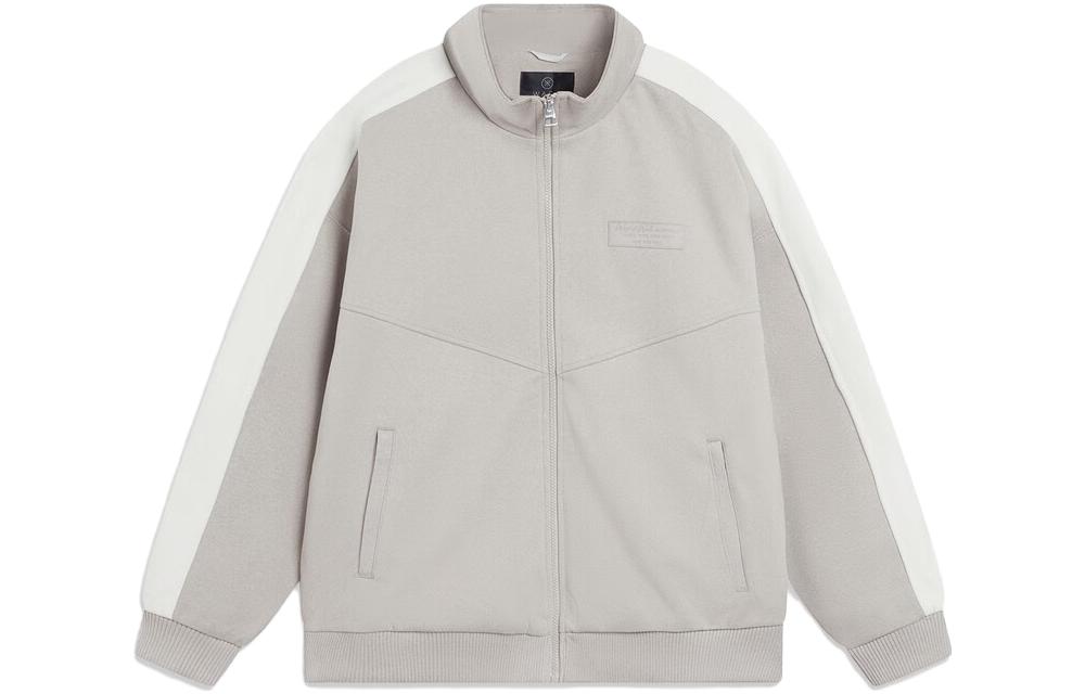 Li-Ning Wade Series Color-Block Knit Jacket - Gray Beige Mix AFDT691-3