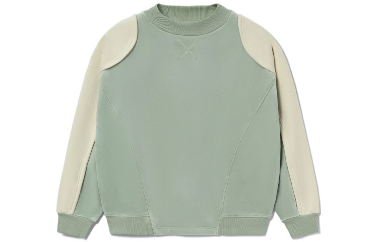 Li-Ning Wade Series Colorblock Fleece Pullover Sweatshirt Green (Unisex) AWDR733-4