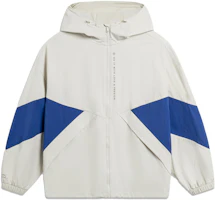 Li-Ning Wade Series Colorblock Hooded Waterproof Windbreaker Silver Birch/Blue AFDU013-5 Li-Ning Wade Series Colorblock Hooded Waterproof Windbreaker Silver Birch/Blue AFDU013-5