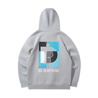 Li-Ning Wade Series Colorblock Printed Pullover Hoodie Grey () AWDQA91-3