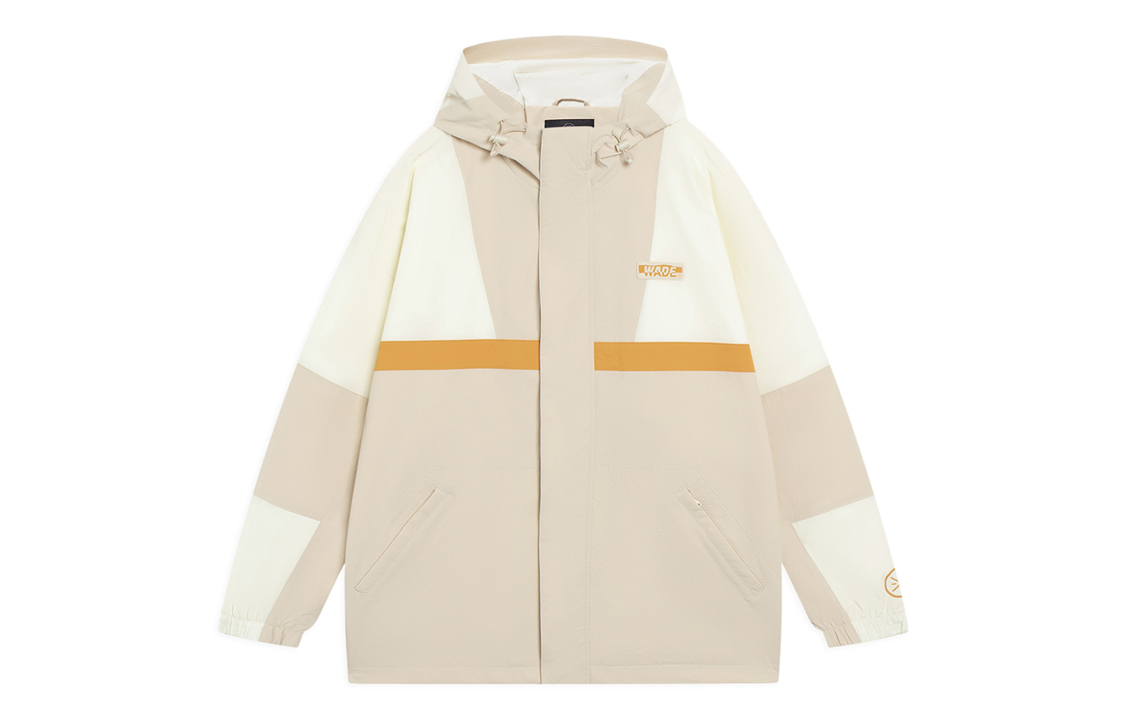 Li-Ning Wade Series Cream White Colorblock Letter Print Loose Hoodie Jacket AFDT085-7