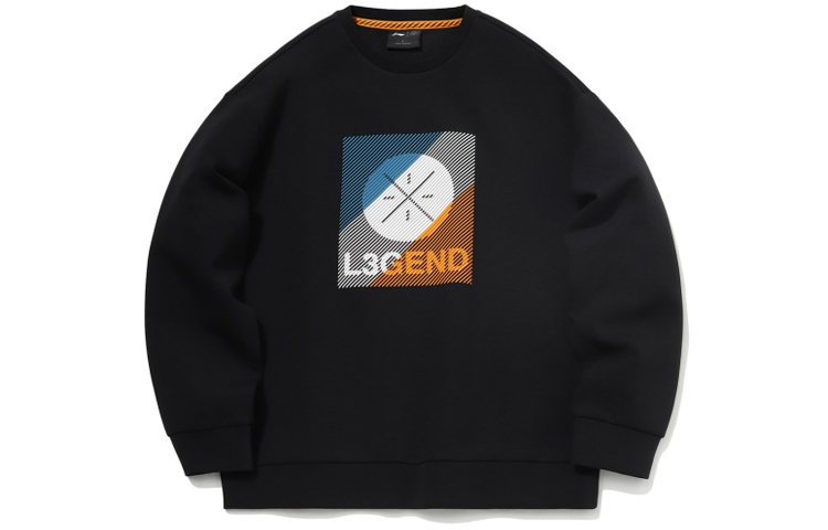 Li-Ning Wade Series Crewneck Long Sleeve Loose Pullover Sweatshirt Black AWDR041-1