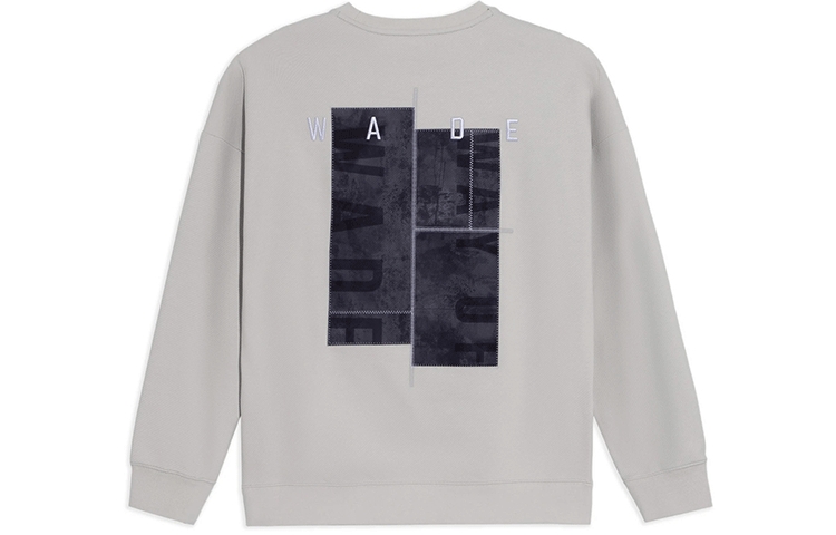 Li-Ning Wade Series Embroidered Crewneck Oversized Sweatshirt Unisex Grey AWDS109-4