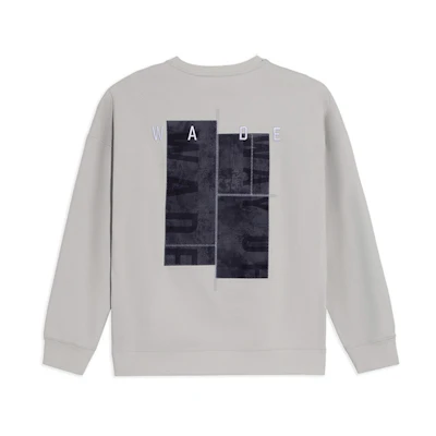 Li-Ning Wade Series Embroidered Crewneck Oversized Sweatshirt Unisex Grey AWDS109-4