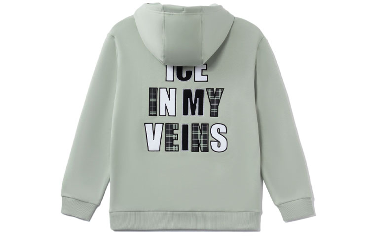 Li-Ning Wade Series Fleece Hoodie Loose Fit Unisex in Aqua Gray Green AWDR845-2