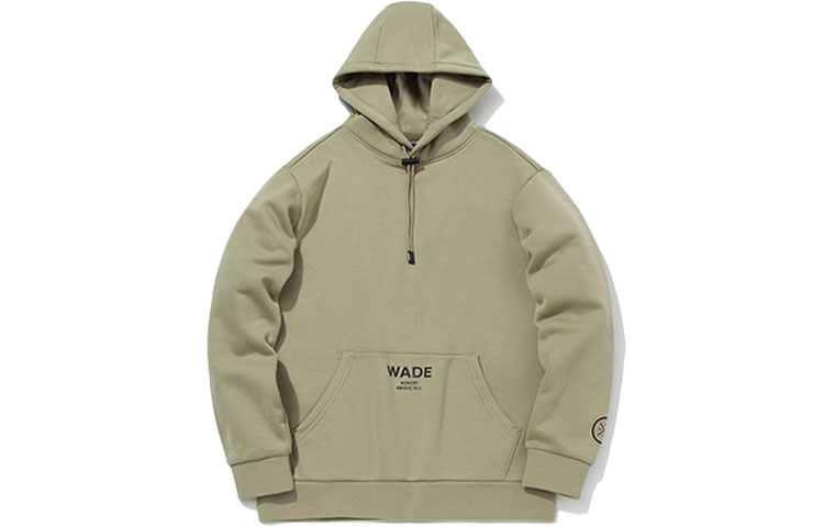 Li-Ning Wade Series Fleece Pullover Hoodie Khaki for Men AWDQ701-3